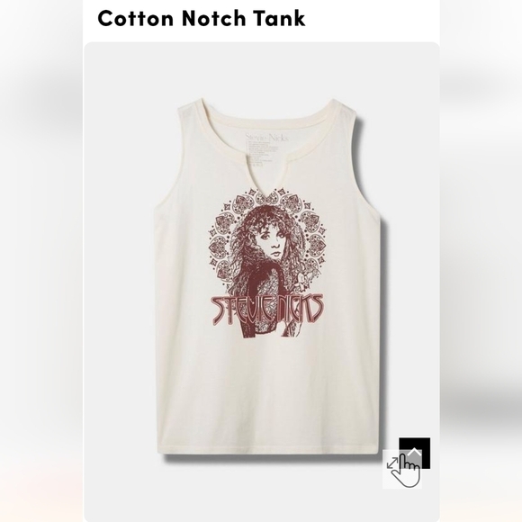 Stevie Nicks Classic Fit Cotton Notch Tank plus size 5x - Picture 1 of 9